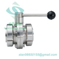 Stainless Steel Sanitary Union-Union Ends Butterfly Valves